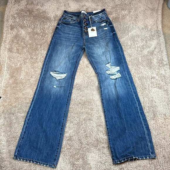 Kancan Jeans high rise 90’s Flare NWT - Picture 2 of 8